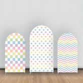 Bunt Wellig Streifen Herz Plaid Bogen Hintergrund Bausatz
